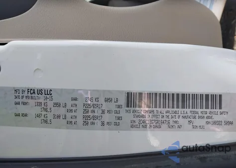 2016 Chrysler Town & Country Touring z USA, uszkodzony, nr VIN 2C4RC1BG7GR164716